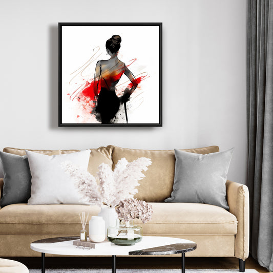 Elegance Minimalist White Framed Canvas - Bedroom Home Decor