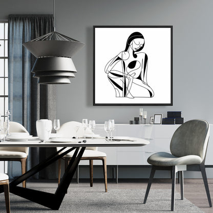 Feminine Lines Abstract Bedroom Framed Canvas - Home Decor
