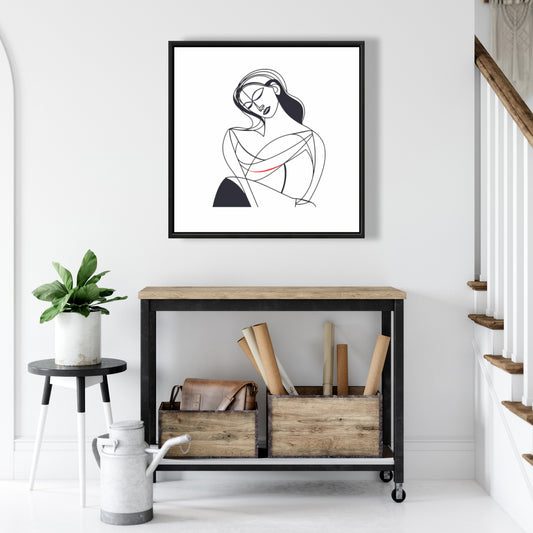 A Mother's Love Shapes Abstract Bedroom Framed Canvas Decor