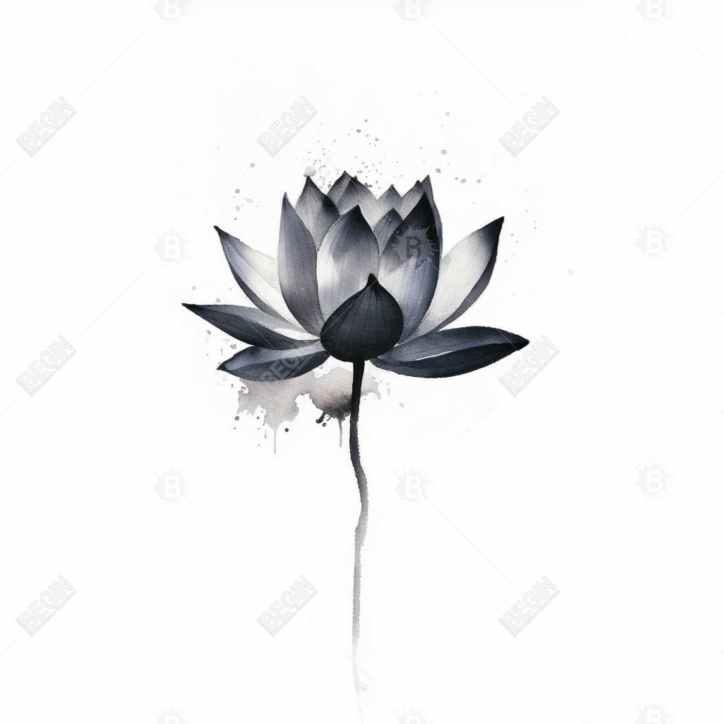 Toile encadrée « Dipping Flower » | Décoration abstraite minimaliste