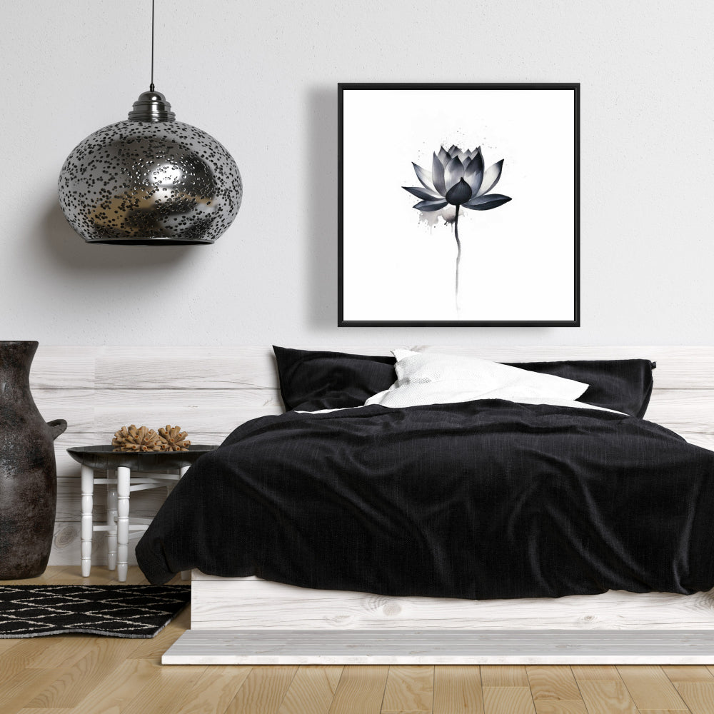Dripping Flower Framed Canvas | Minimalist Abstract Decor