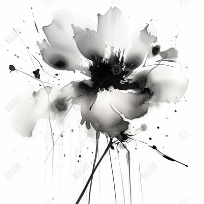 White Flowers Abstract Framed Canvas | Home Decor Art