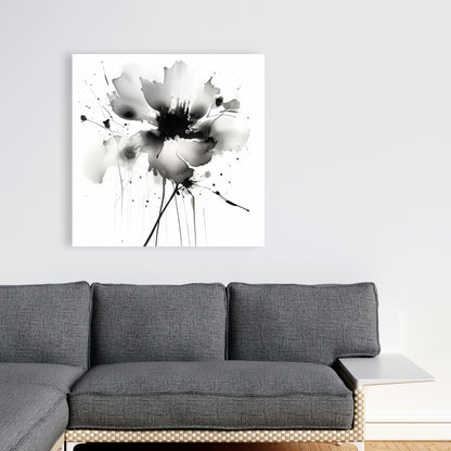 White Abstract Flowers Canvas | Abstract Flower Home Decor