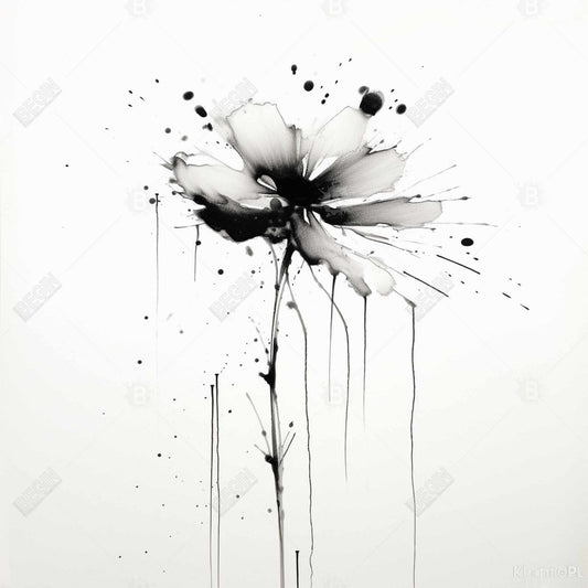 Toile blanche abstraite à fleurs explosives - Décoration d'intérieur minimaliste