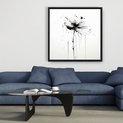Exploding Flower Framed Canvas | Abstract Minimalist Decor