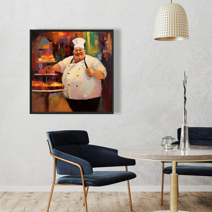 Contemporary White Kitchen Canvas | Jolly Chef Home Decor