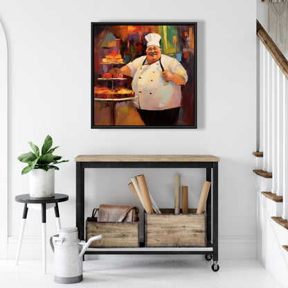 Contemporary White Kitchen Canvas | Jolly Chef Home Decor