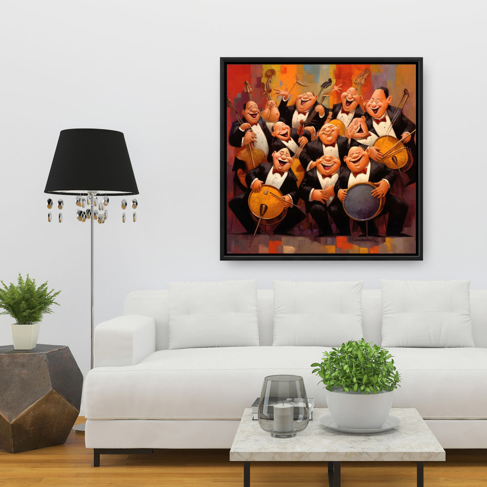 Musical Joy Instrument Black Framed Canvas | Home Décor Art