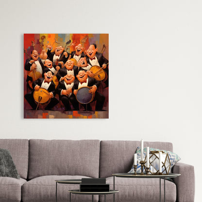 Musical Joy Canvas - Black Contemporary Bedroom Wall Art Decor