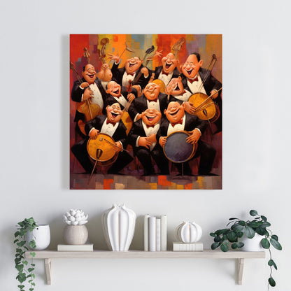 Musical Joy Canvas - Black Contemporary Bedroom Wall Art Decor