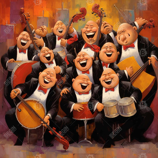 Toile blanche contemporaine | Décoration de chambre avec groupe de musique