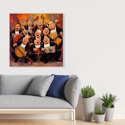 Toile blanche contemporaine | Décoration de chambre avec groupe de musique