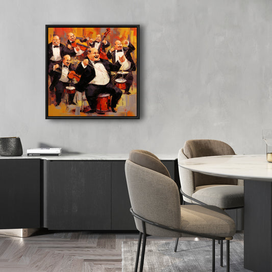 Music Fun Abstract Canvas | Contemporary Framed Bedroom Art