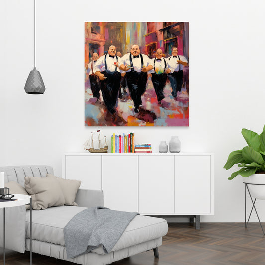 Les Compagnons | Toile culinaire contemporaine abstraite - Décoration d'intérieur