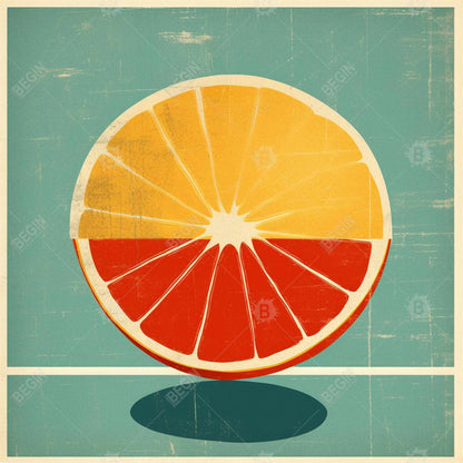 Contemporary Lemon and Tangerine Canvas - Yellow Framed Decor