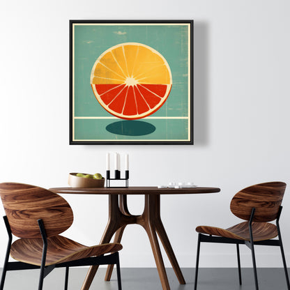 Contemporary Lemon and Tangerine Canvas - Yellow Framed Decor