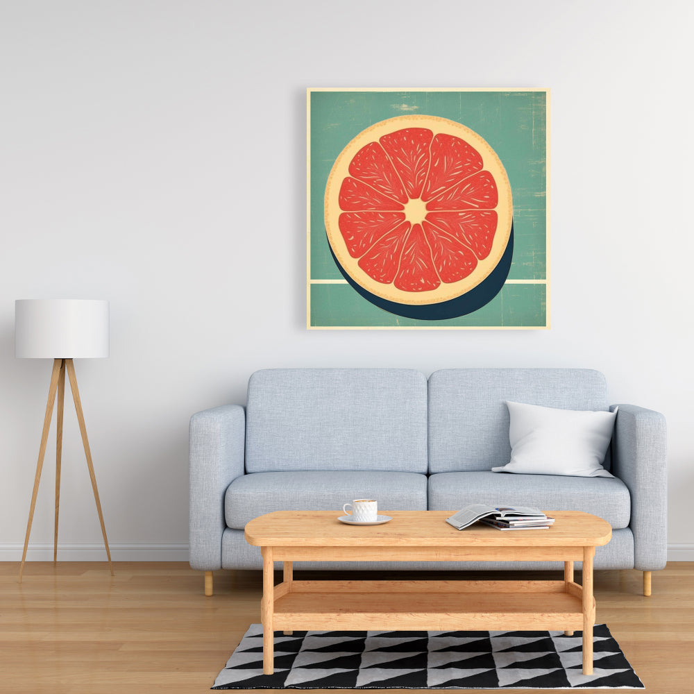 Abstract Yellow Grapefruit Canvas - Minimalist Home Decor