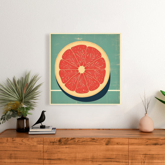 Abstract Yellow Grapefruit Canvas - Minimalist Home Decor