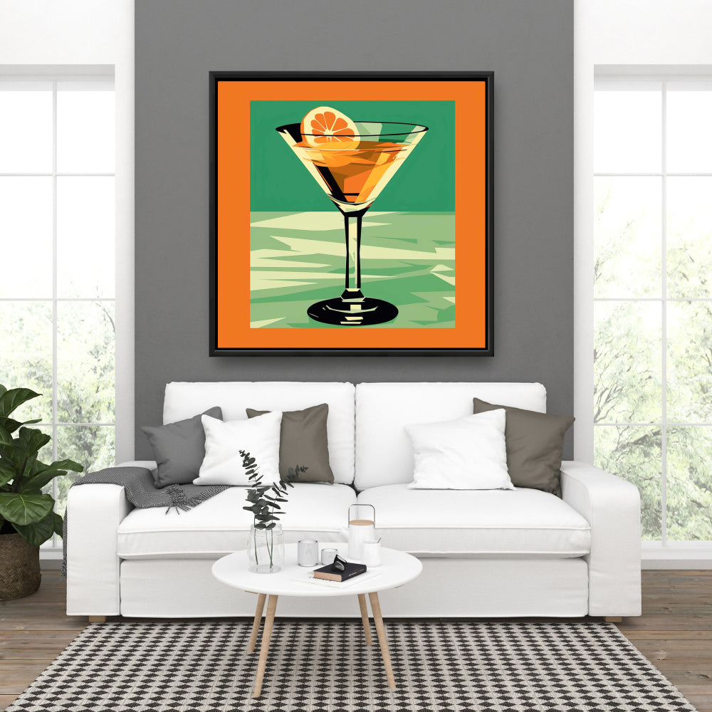 Green Minimalist Abstract Canvas | The Margarita - Home Decor