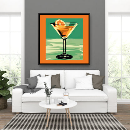 Green Minimalist Abstract Canvas | The Margarita - Home Decor
