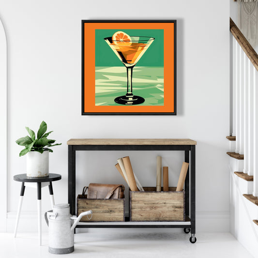 Green Minimalist Abstract Canvas | The Margarita - Home Decor