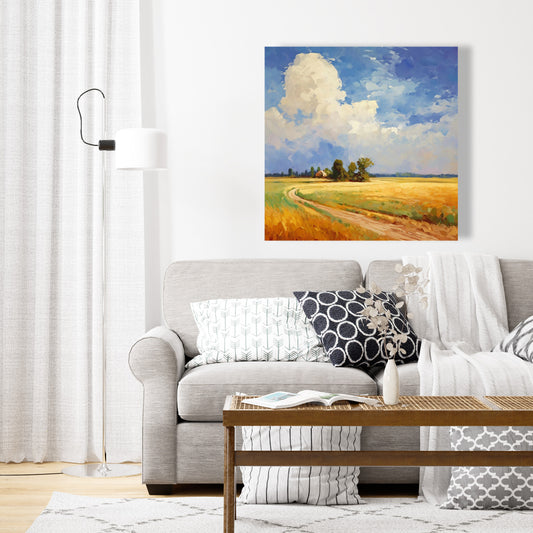 "Country Day Abstract Canvas - Contemporary Bedroom Decor"