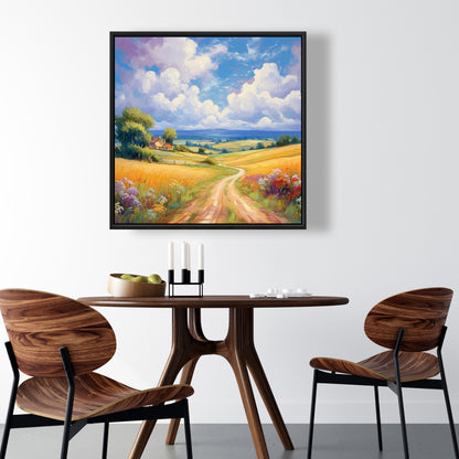 Small Country House - Contemporary Blue Bedroom Canvas Decor