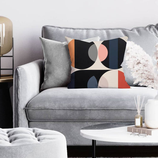Imbed Circles Minimalist Pillow | White Shapes Home Decor