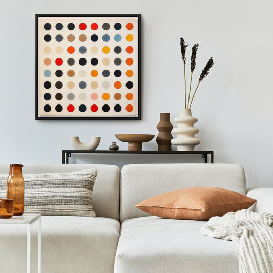 Minimalist Shapes Blue Canvas | Distanced Circles Home Decor