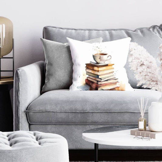 Relaxing Coffee White Pillow | Contemporary Home Decor Cushion