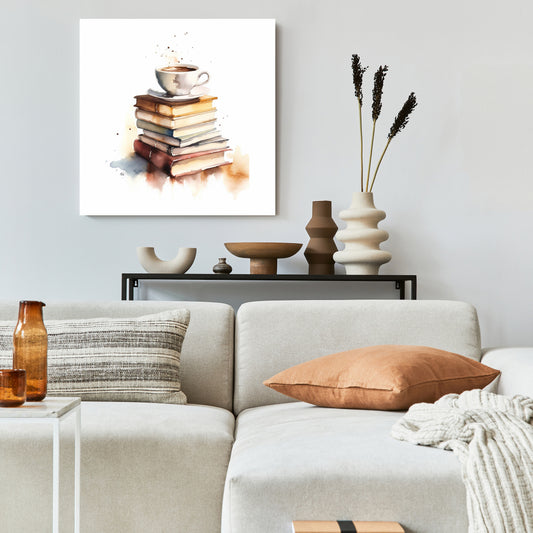 Relaxing Coffee White Canvas | Modern Home Decor Wall Art