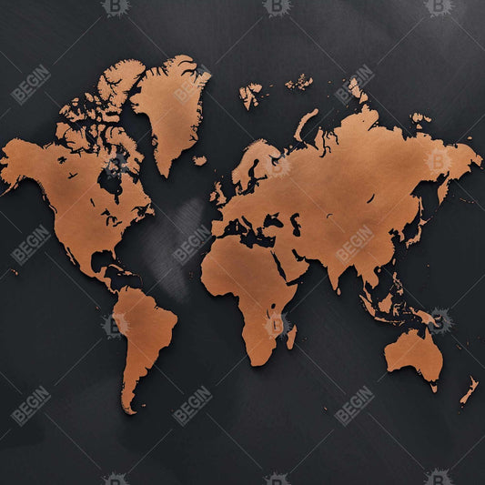 Rusted Map Framed Canvas - Bedroom Decor | American Blueprints