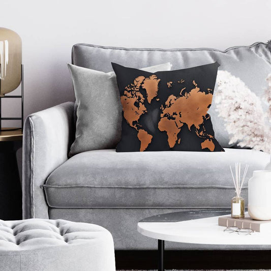 Rusted Map Pattern Pillow | Bedroom Decor | Blue Prints Pillow