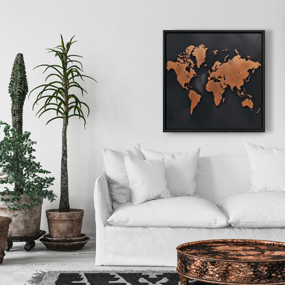 Rusted Map Framed Canvas - Bedroom Decor | American Blueprints