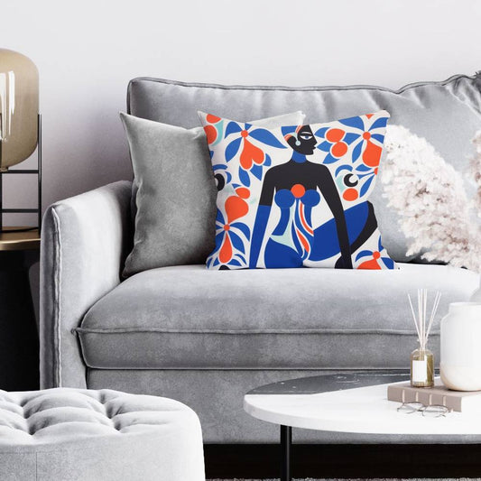 Blue Abstract Shapes Pillow | Beautiful Posture Home Decor
