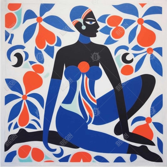 Beautiful Posture Abstract Blue Shower Curtain | Home Decor