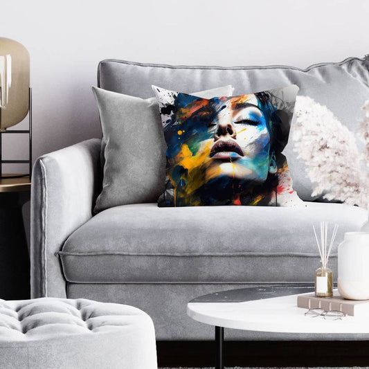Painted Beauty Abstract Blue Pillow | Home Decor Bedroom