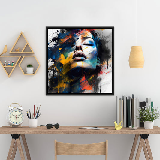 Painted Beauty Blue Bedroom Canvas - Contemporary Home Decor