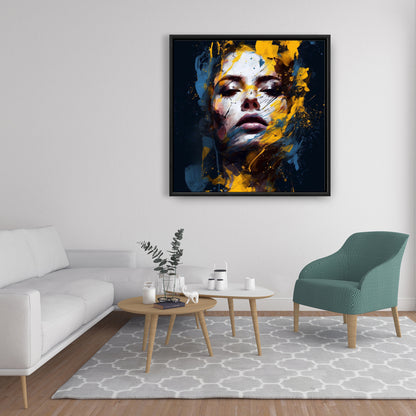 Sensual Tornado Blue Framed Canvas | Bedroom Decor Art