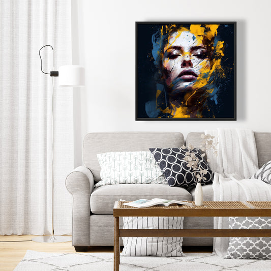 Sensual Tornado Blue Framed Canvas | Bedroom Decor Art