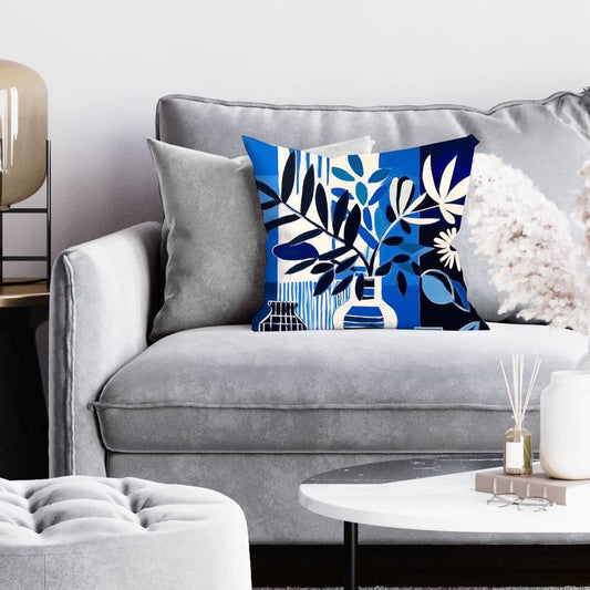 Blue Living Bedroom Flowers Blue Pillow | Home Decor Essential
