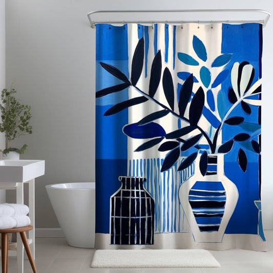 Abstract Flowers Shower Curtain | Blue Living Home Decor