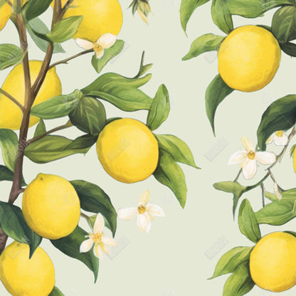 Flowery Lemons Framed Canvas | Contemporary Bedroom Decor