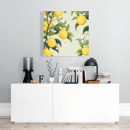 Flowery Lemons | Abstract Flower Canvas | Contemporary Decor