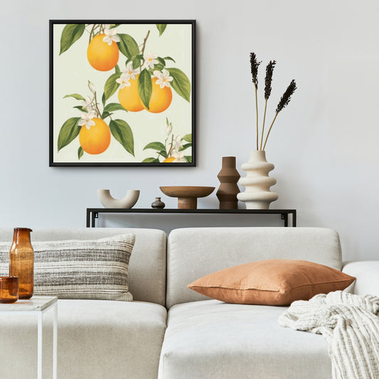 Contemporary Abstract Canvas - Suspended Oranges for Bedroom Decor