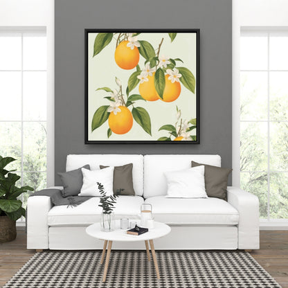 Contemporary Abstract Canvas - Suspended Oranges for Bedroom Decor