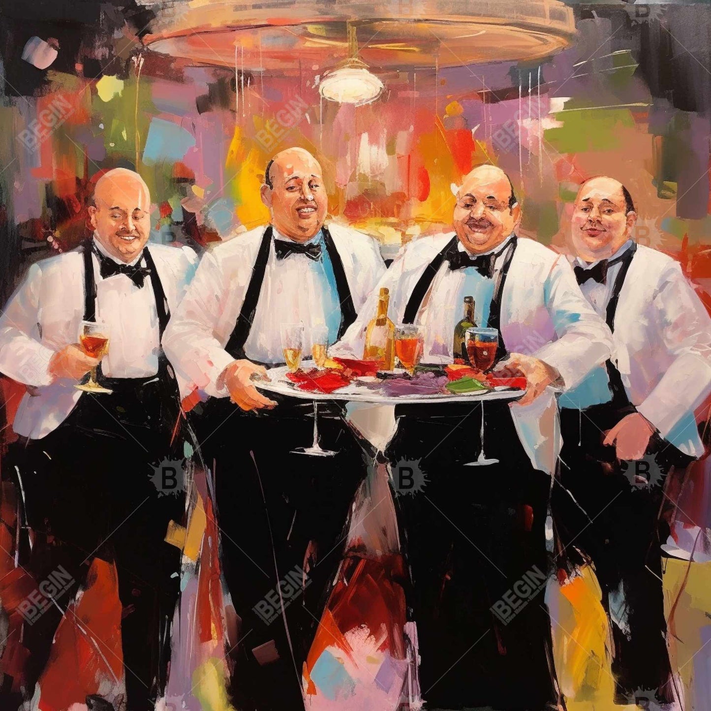 Toile encadrée « Gastronomie » américaine - Décoration de serveurs fiers