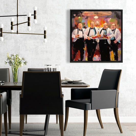 Gastronomy Food American Framed Canvas - Proud Waiters Decor