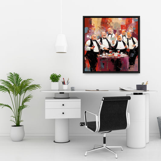 Good Friends American White Framed Canvas - Home Decor Art