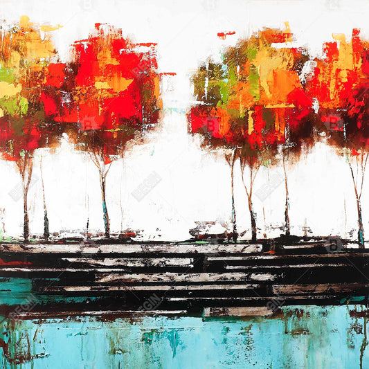 Modern Style Trees - Industrial Canvas for Bedroom Decor